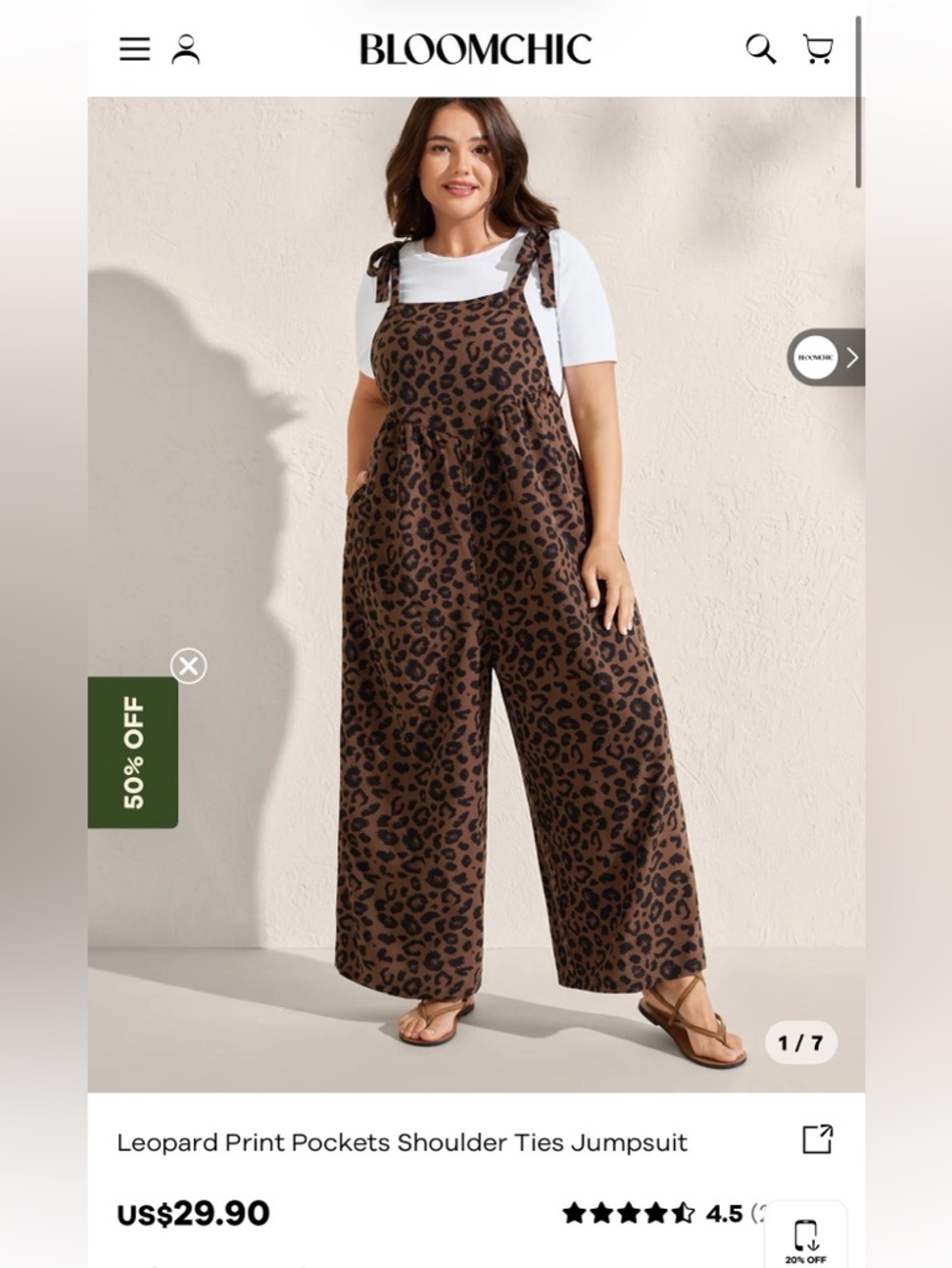 NWT BloomChic Leopard Print wide leg Jumpsuit - Picture 2 of 9